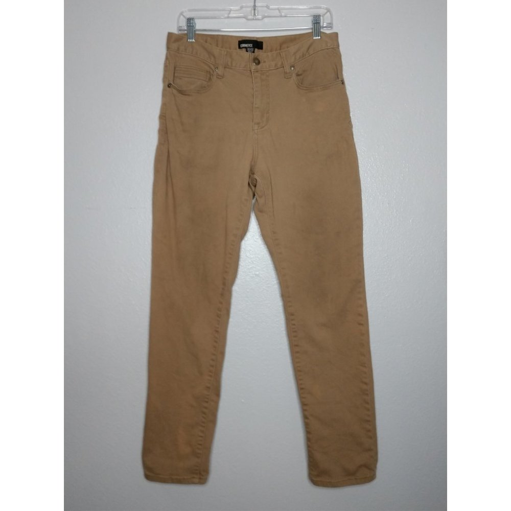 Commerce Men's 30 x 32 Khaki Straight Pants Stretch